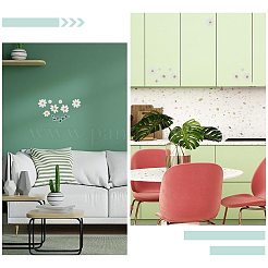 デイジーフラワーPVCステッカー6枚。  家の装飾  ホワイト  200x150x0.2mm  6シート/セット&nbsp;AJEW-WH0283-48