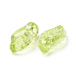 クリアアクリルチャーム  ピアスのアクセサリー  葉のチャーム  緑黄  9.7x5.5x3.6mm  穴：1.2mm&nbsp;X-TACR-G041-01A