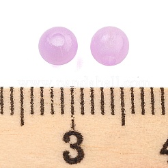 不透明で光るアクリルビーズ  暗闇で光るビーズ  ラウンド  ミディアム蘭  4mm  穴：1mm  約16666個/500g&nbsp;OACR-G038-06E