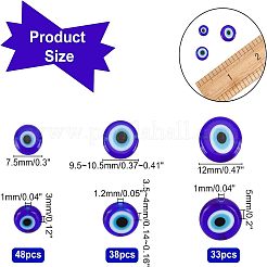 3Strands 3 Style Handmade Evil Eye Lampwork Beads Strands&nbsp;LAMP-NB0001-44