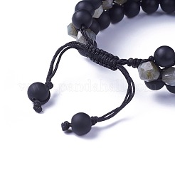 Adjustable Natural Labradorite Braided Bead Bracelets&nbsp;BJEW-I273-G07