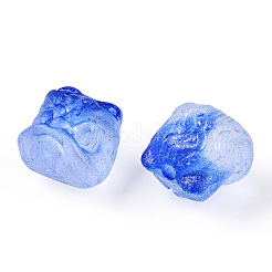 アクリルつや消しポリッシュビーズ  ライオンの頭  ミックスカラー  13x13x12.5mm  穴：2mm&nbsp;T028-02