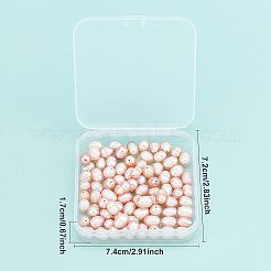 天然養殖淡水パールビーズ連売り  オーバル  ロージーブラウン  7~13x7~8mm  穴：0.8mm  100個/箱&nbsp;PEAR-FH0001-01