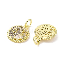 Golden Brass Micro Pave Cubic Zirconia Pendants&nbsp;KK-L209-056G-03