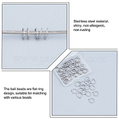 304ステンレススチールチャーム60個  リング  ステンレス鋼色  12.5x11x1mm  穴：1.4mm&nbsp;STAS-DC0008-96