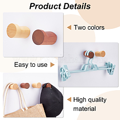 6 Sets 2 Colors Wood Hook Hangers&nbsp;AJEW-GA0006-46