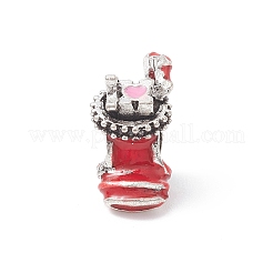 クリスマステーマ合金エナメルヨーロッパビーズ  大穴ビーズ  アンティークシルバー  クリスマスソックス  12x14.5x8.5mm  穴：5x4.5mm&nbsp;MPDL-Q213-17AS