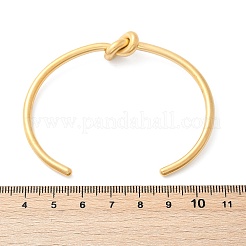 女性用304ステンレススチールカフバングル  結び目  イオンプレーティング（ip）  ゴールドカラー  3/8インチ（1cm）  内径：2-1/2x1-3/4インチ（6.2x4.6cm）&nbsp;BJEW-C088-04G