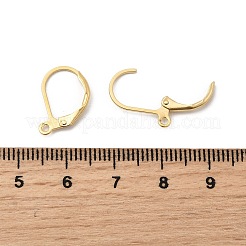 真鍮製フレンチフックピアスパーツ  カン付き  長持ちメッキ  18KGP本金メッキ  15.5x10x1.5mm  穴：1.5mm  ピン：0.7mm&nbsp;KK-F824-007G-1