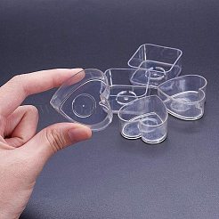プラスチック製のキャンドルカップ  キャンドル作りツールとパラフィンキャンドル芯  透明  38x38x18mm  内径：37x36mm&nbsp;AJEW-PH0016-58
