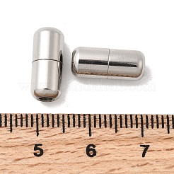 304ステンレススチール製靴ひもバックルロック  カプセル靴ひもの先端  コラム  ステンレス鋼色  14x6mm  穴：2.5mm&nbsp;STAS-B113-07D-P