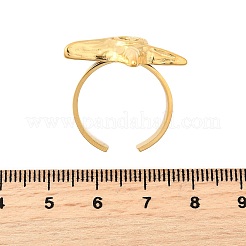304ステンレススチールカフリング  ゴールドカラー  女性のための  ヒトデ  26x25mm  内径：18mm&nbsp;RJEW-V014-06B-G
