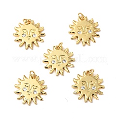 Rack Plating Brass Micro Pave Clear Cubic Zirconia Pendants&nbsp;KK-H431-23G