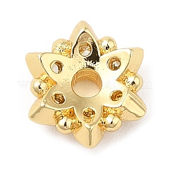Rack Plating Brass Micro Pave Cubic Zirconia Bead Caps&nbsp;KK-M248-10G