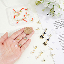 24Pcs 3 Styles Alloy Heart Stud Earrings Findings&nbsp;FIND-GA0008-31