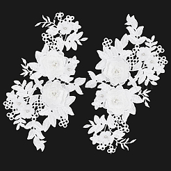 2 Pairs Polyester with Rhinestone Iron on/Sew On Patches&nbsp;DIY-GF0013-17B