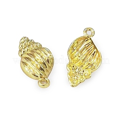合金ペンダント  シェル形状  18KGP本金メッキ  25x13x5.5mm  穴：2mm&nbsp;LS-PALLOY-P300-01G
