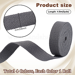 4ロール4色ポリコットンリボン  衣類用アクセサリー  ミックスカラー  3/4インチ（20mm）  約5ヤード/ロール  1ロール/色&nbsp;OCOR-PH0004-81E