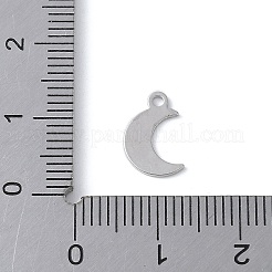 スターリングシルバーのムーンチャーム925個  ロジウムメッキ  プラチナ  11x7x0.8mm  穴：1.2mm&nbsp;STER-M099-03P
