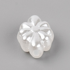 不透明なアクリルビーズ  花  ホワイト  12x8.5x5mm  穴：1.8mm&nbsp;OACR-WH0026-01A