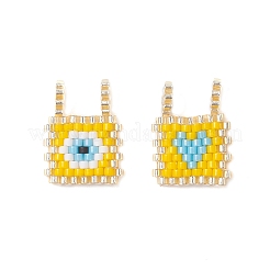 2Pcs Glass Seed Beaded Pendants&nbsp;PALLOY-MZ01013