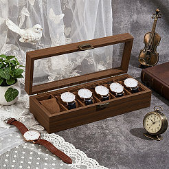 6-Slot Wood Watch Storage Boxes&nbsp;OBOX-WH0001-14