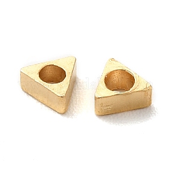 真鍮ビーズ  カドミウムフリー＆鉛フリー  長持ちメッキ  三角形  24KGP本金メッキ  3x3x1mm  穴：1mm&nbsp;LS-KK-H442-52G