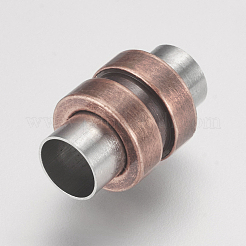 304ステンレススチール製マグネット留め具  コラム  アンティークローズゴールド  16x10mm  穴：6mm&nbsp;STAS-E144-052ARG