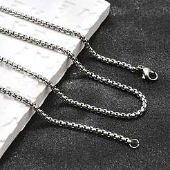 変色しにくい304ステンレススチールベネチアンチェーンネックレス  ステンレス鋼色  23.62インチ（60cm）  2.5mm&nbsp;X-NJEW-P244-01P