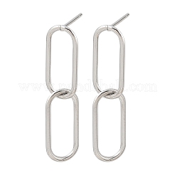 Oval 316 Stainless Steel Dangle Stud Earrings&nbsp;EJEW-D339-04P