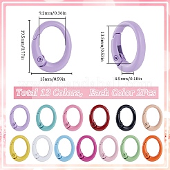 26Pcs 13 Colors Spray Painted Alloy Spring Gate Rings&nbsp;FIND-SC0011-85