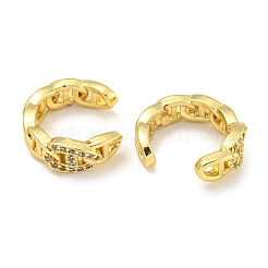Brass Micro Pave Cubic Zirconia Cuff Earrings&nbsp;EJEW-C104-084G
