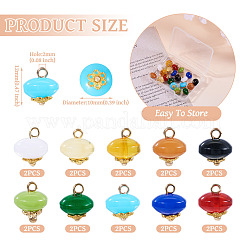 20Pcs 10 Colors Resin Imitation Jade Rondelle Charms&nbsp;FIND-TA0004-62
