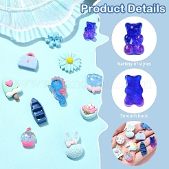 30Pcs 10 Styles Opaque Resin Decoden Cabochons&nbsp;CRES-YW0002-16