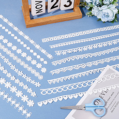 24ヤード 8スタイル ミルクファイバー レーストリムリボン  洋服アクセサリー  ホワイト  1/2~3/4インチ（11.5~18mm）  3ヤード/スタイル&nbsp;OCOR-CY0001-09B