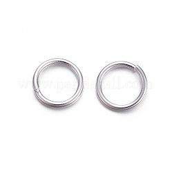 304ステンレススチールオープン丸カン  ラウンド  銀色のメッキ  20ゲージ  6x0.8mm  内径：4.5mm&nbsp;X-STAS-E464-09K-S