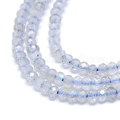 天然石ラブラドライトビーズ連売り  多面カット  ロンデル  2~2.5x2mm  穴：0.5mm  約223~226個/連  14.96~15.16インチ（38~38.5cm）&nbsp;G-G106-A17-01