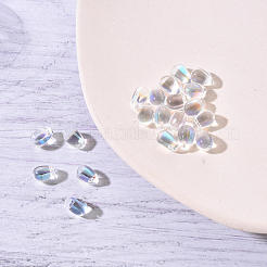 Transparent Spray Painted Glass Charms&nbsp;GLAA-YW0001-16