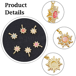6Pcs 6 Colors Rack Plating Brass Pendant&nbsp;KK-DC0004-98