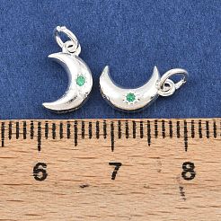 925 Sterling Silver Pave Green Cubic Zirconia Charms&nbsp;STER-A049-08E-S