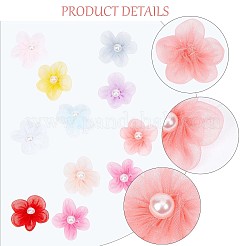 100Pcs 10 Colors Organza 5-Petal Flower Ornament Accessories&nbsp;DIY-GF0006-94