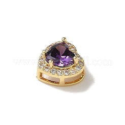 Brass Micro Pave Cubic Zirconia Beads&nbsp;KK-I276-46G-02
