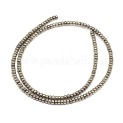 Rondelle Natural Pyrite Beads Strands&nbsp;G-I126-12-6x4mm