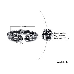Stainless Steel Dragon Head Cuff Bracelet for Men&nbsp;PW-WG29981-01