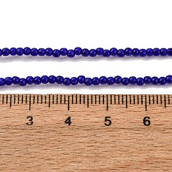 キャッツアイビーズ連売り  ラウンド  ダークブルー  2mm  穴：0.7mm  約157個/連  14.17~14.57インチ（36~37cm）&nbsp;CE-C007-A10-2MM