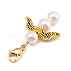 Angel Shell Pearl & Alloy Pendant Decoration&nbsp;HJEW-JM02402