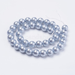 しわのテクスチャシェルパールビーズ連売り  ラウンド  ミックスカラー  14mm  穴：1mm  約28個/連  15.6インチ（39.5cm）&nbsp;BSHE-E016-14mm-M