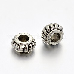 Tibetan Style Alloy Rondelle Spacer Beads&nbsp;PALLOY-E381-04-4mm-NR