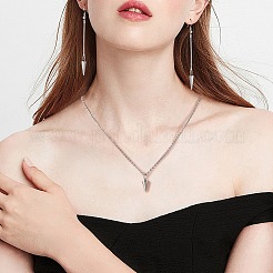 40個4スタイル304ステンレススチールペンダント  スパイク/コーン  ステンレス鋼色  6.5~18x3~7mm  穴：1.8~2mm  10個/スタイル&nbsp;STAS-SZ0002-36P