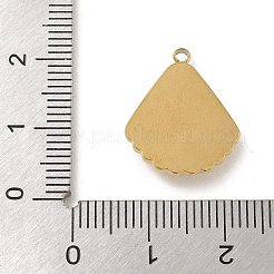 304ステンレススチールラインストーンペンダント  シェル形状  カラフル  19x15.5x3.5mm  穴：1.6mm&nbsp;STAS-I322-38G-01